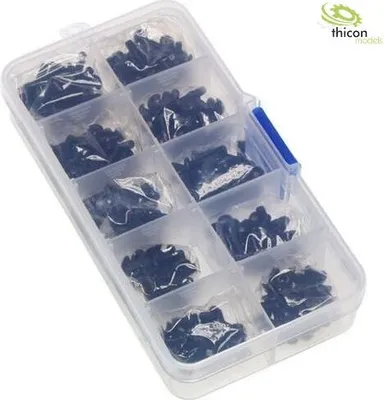 Produktbild von Thicon Innensechskant-Schrauben Set Stahl schwarz in Box 3mm 300St.