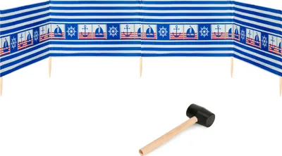 Produktbild von Garronda Strand Windschutz Sichtschutz 5m lang plus Gummihammer GAEX001