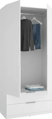 Produktbild von Montclare - Kleiderschrank, 2 Türen, 51x204h cm Weiß, ein Regal