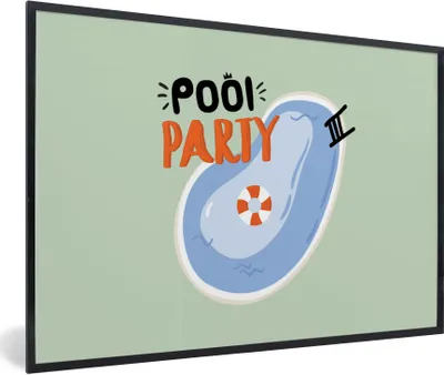 Produktbild von MuchoWow® Gerahmtes Poster Pool - Wasser - Blau 90x60 cm - Poster mit Schwarzem Bilderrahmen Wandposter Rahmen Foto Bilder - Fotorahmen - Foto-Plakat