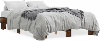 Produktbild von vidaXL Bettgestell Räuchereiche 140x190 cm Holzwerkstoff und Metall