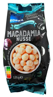 Produktbild von Macadamia-Nüsse geröstet und gesalzen, 14er Pack (14 x 125g Beutel)