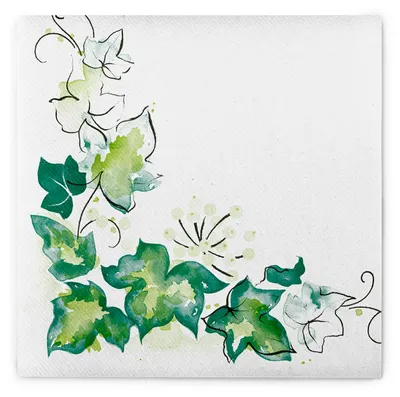 Produktbild von Airlaid Serviette Elenor, 33 x 33 cm, 50 Stück - Mank - Efeuranken