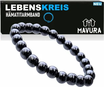 Produktbild von LEBENSKREIS Hämatit Kugelarmband Hämatitarmband Perlen Armkette Perlenarmband