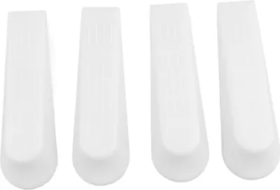 Produktbild von 4 weiße Türstopper-Keile, Türstopper für den Außenbereich, rutschfeste Türstopper für den Boden, robuste Türhalter zum Offenhalten, Türkeile für Zuhause, Schule und Büro