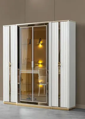 Produktbild von Wohnzimmer Schrank Anrichte Glasschrank Schränke Vitrinen 175cm Vitrinen