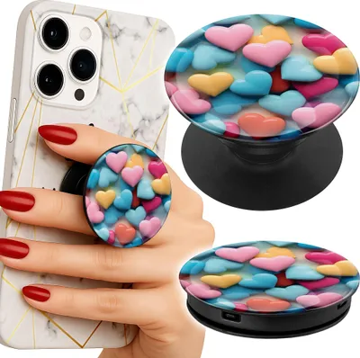 Obrázek produktu pro Držák telefonu Popsocket Fingerboard/Barevná srdce Personalizace
