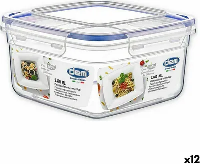 Image de Boîte à lunch étanche à l'air de 2,4 l 21 x 21 x 11 cm (12 pièces)