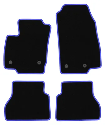 Zdjęcie produktu dla Dywaniki samochodowe welurowe CARLUX-BLUE do: Ford B-MAX (2012-2017, minivan) czarne z niebieskim obszyciem, z mocowaniami