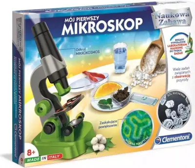 Zdjęcie produktu dla Clementoni Naukowa Zabawa Mój Pierwszy Mikroskop Zestaw Edukacyjny 8+