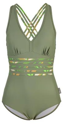Produktbild von BECO the world of aquasports Badeanzug Feathers mit elegantem Kummerbund und gekreuzten Trägern olive 44