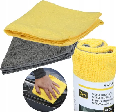 Produktbild von DUNLOP Mikrofasertuch, 30x30 cm, gelb/grau