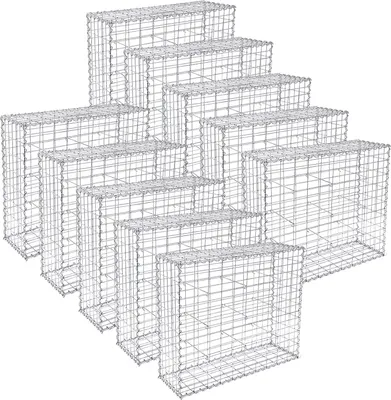 Produktbild von SONGMICS Gabione 10 Stück 100 x 80 x 30 cm Steinkorb für Gartenzaun GGB083