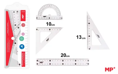 Produktbild von Geometrieset im Etui, 4-teilig