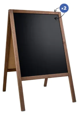 Produktbild von Kreidetafel/Holz Kundenstopper Classic M (60x100 cm) - braun
