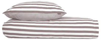 Produktbild von SCHIESSER Bettwäscheset Marie | Renforcé | 2-teilig | Streifenmuster | 100% Baumwolle | Weich und glatt | YKK-Reißverschluss | 135x200 cm + 80x80 cm | Taupe