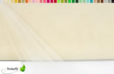Produktbild von TÜLL Stoff 10m x 150cm, Farbauswahl:ivory / elfenbein 810