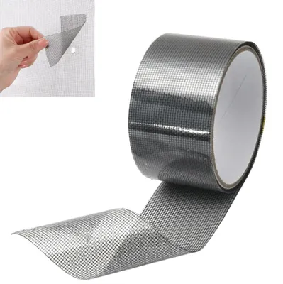 Productafbeelding van Reparatieset voor vliegenhorren, zwarte glasvezel, waterdichte plakband, 5 cm x 10 meter