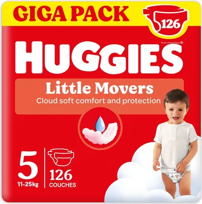 Produktbild von Huggies Huggies® Little Movers Babywindeln, Größe 5 (11 bis 25 kg), 126 Windeln mit Disney© Motiven, Giga-Packung