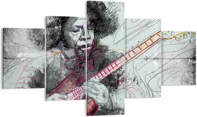 Produktbild von Bild auf Leinwand - Leinwandbild - Lied Gitarre Künstler Instrument - 125x70cm - Wand Bild - Wanddeko - Leinwanddruck - Bilder - Kunstdruck - Leinwand bilder - Wandkunst - EA125x70-2559