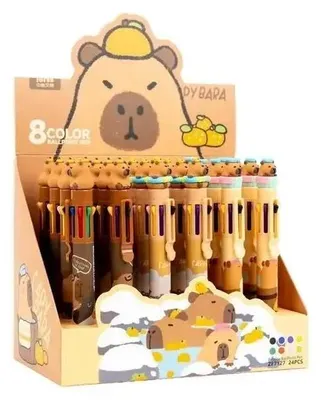 Zdjęcie produktu dla Długopis wielokolorowy Kapibara (24szt) - Fandy