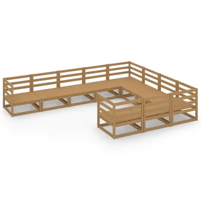 Produktbild von vidaXL 10-tlg. Garten-Lounge-Set Massivholz Kiefer