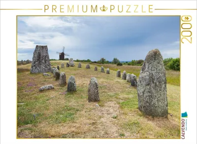 Produktbild von CALVENDO Puzzle Grabfeld mit Bockwindmühle 2000 Teile Puzzle quer | 2000 Teile Lege-Größe 90x67cm Foto-Puzzle für glückliche Stunden