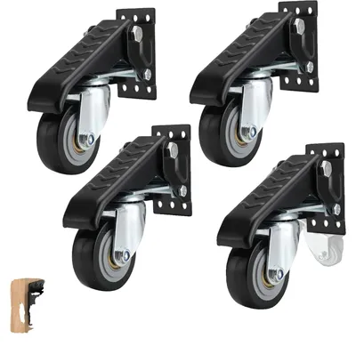 Immagine prodotto di Rotelle per banco da lavoro, portata 200 kg, diametro 2,52 pollici, larghezza 27 mm, rotazione a 360°, 4 pezzi
