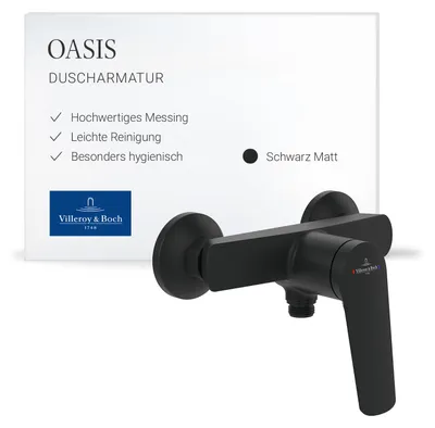 Produktbild von Villeroy & Boch Oasis Duscharmatur, Aufputz Montage – Schwarz Matt