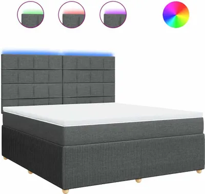 Produktbild von vidaXL Boxspringbett mit Matratze Dunkelgrau 180x200 cm Stoff