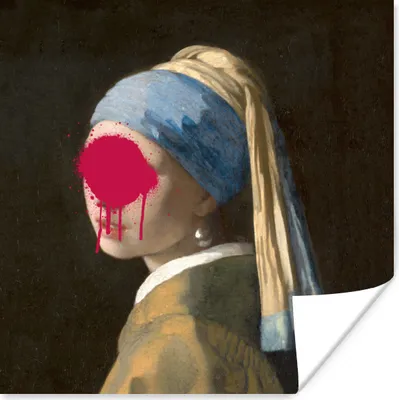 Produktbild von MuchoWow® Poster Mädchen mit Perlenohrring - Vermeer - Kunst 100x100 cm - Babyzimmer