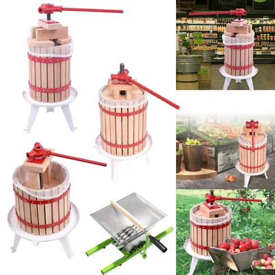 Produktbild von ACXIN Komplettset 12L Obst‑ und Weinpresse + 7L Obst‑Beerenmühle, manuelle Hochdruck‑Spindelpresse, inkl. Presstuch, für Hobby‑Winzer & kleine Erntebetriebe