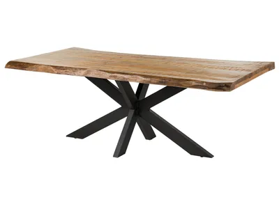 Image de MASSIVMOEBEL24 | Table à manger 200x100 Manguier laqué Bois naturel / Anthracite mat FREEFORM 5