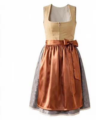 Produktbild von Dirndl Katharina, Modernes Trachtenkleid mit Satin-Schürze (Spar-Set) in klassischer Länge (ca. 105 cm): 46