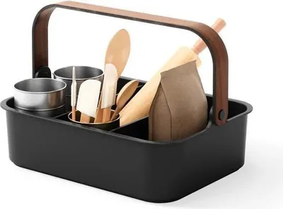 Immagine prodotto di Umbra Organizer Bellwood, mit entnehmbaren Trennwänden, ABS, Holz, Schwarz, Walnuss, 37 x 27 x 25 cm, 1019942-048
