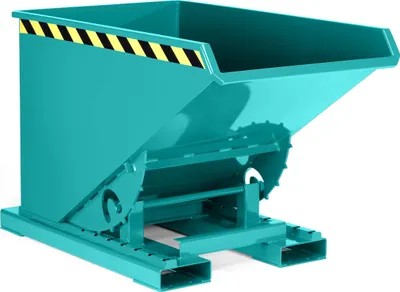 Produktbild von R+R Industrietechnik Abrollkipper Typ RAM-120 1070x1800x825mm 1200dm³ RAL 5018 Türkisblau