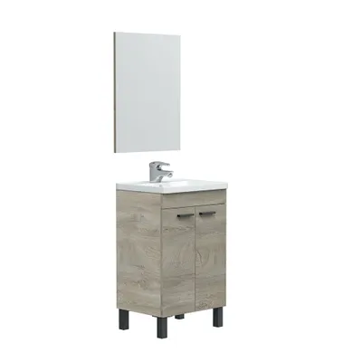 Produktbild von Waschbeckenunterschrank >KONCEPT 50< in Alaska-Eiche - 50x80x40 (BxHxT)