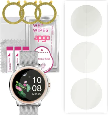 Produktbild von apgo 3 Stück Schutzfolie, Matt, kompatibel mit Rubicon RNBE66 Smartwatch, Hydrogel Displayschutzfolie mit Positionierhilfe, Displayfolie, robust und kratzfest