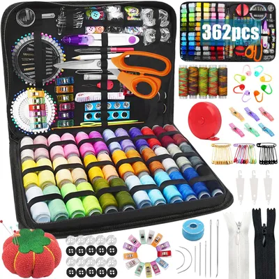 Imagen del producto de Kit de costura de 362 piezas, accesorios para costura manual, ideal para proyectos de manualidades