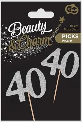 Produktbild von 40. Geburtstag 6 Picker silber