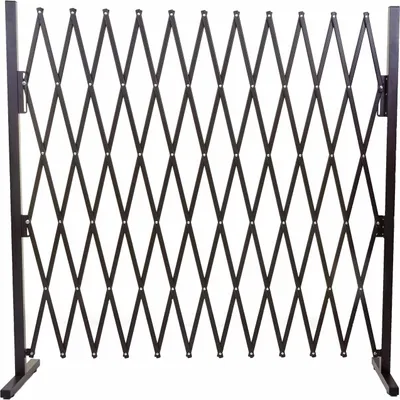 Produktbild von Absperrgitter HWC-B34, Scherengitter Rankhilfe Tierschutzgitter ausziehbar, Alu braun Höhe 153cm, Breite 36-300cm