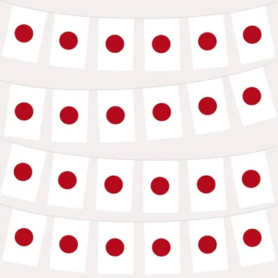 Produktbild von Flaggenkette Japan 10m mit 30 Flaggen WM 2026 Party Deko Outdoor