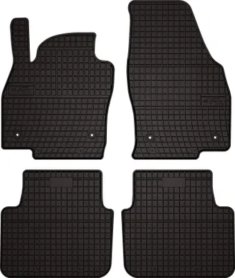Produktbild von Gummifußmatten passend für Skoda Scala (Schrägheck, Bj. 2019-) – schwarz, passgenau, mit Befestigungen set 4 Stk. - Gummi-Automatten