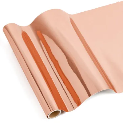 Image de Film adhésif vinyle pour traceurs – Auto-adhésif – Idéal pour les projets de bricolage – Couleur rose or – Dimensions : 30,5 x 125 cm