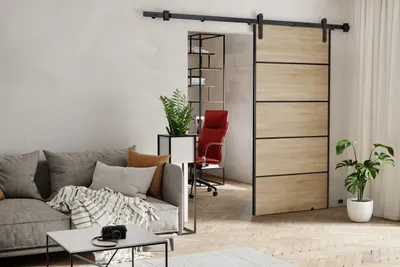 Produktbild von KIER FURNITURE AURA PLUS – Schiebetür Komplettset – 106x205x1,6 cm - Sonoma-Eiche