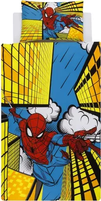 Produktbild von Spider-Man - wendbar - Bettwäsche-Set AG2101 (Einzelbett) (Blau/Gelb/Weiß)