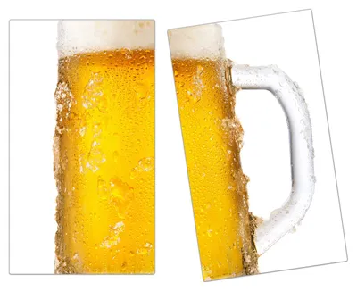 Produktbild von Spritzschutz Herdabdeckplatte Schneidebrett aus Glas Biercup 2-Teilig (60x52cm)