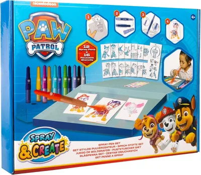 Immagine prodotto di PATROL - Set di pennarelli spray Deluxe - Pennarelli colorati per bambini - Set da disegno con pennarelli colorati e modelli per disegnare