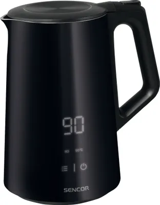 Obrázok produktu pre SENCOR SWK 0590BK Dvojstenná kanvica, dotykové ovládanie LED displej, objem 1,5 l, regulácia teploty 40-100 °C, udržiavanie teploty, príkon 2200 W