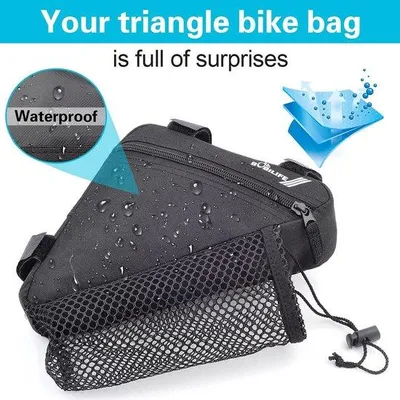 Produktbild von Rennrad- und Mountainbike-Zadeltas - Schwarz mit Trinkflaschenhalter - Reisegepäcktasche